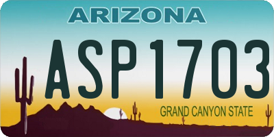 AZ license plate ASP1703