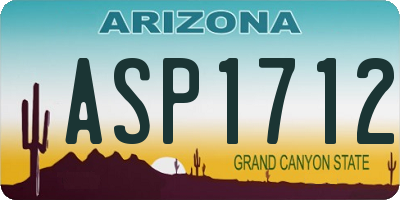 AZ license plate ASP1712