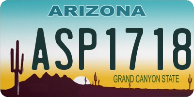 AZ license plate ASP1718