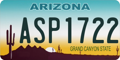 AZ license plate ASP1722