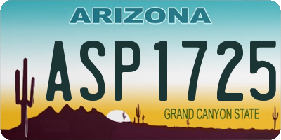 AZ license plate ASP1725