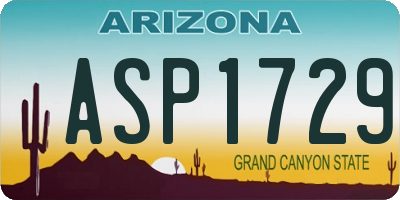 AZ license plate ASP1729