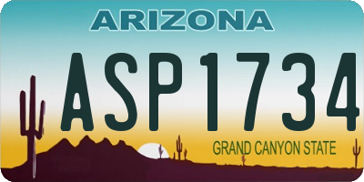 AZ license plate ASP1734