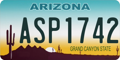 AZ license plate ASP1742