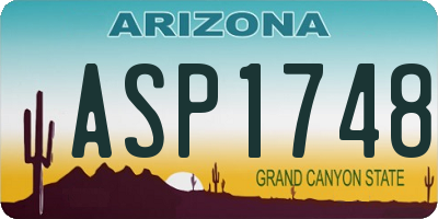AZ license plate ASP1748
