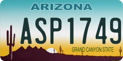 AZ license plate ASP1749