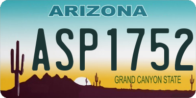 AZ license plate ASP1752