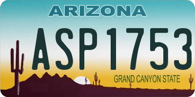 AZ license plate ASP1753