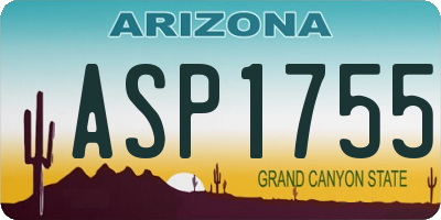 AZ license plate ASP1755