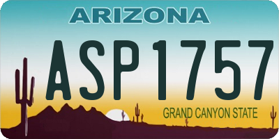 AZ license plate ASP1757