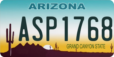 AZ license plate ASP1768