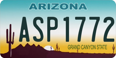AZ license plate ASP1772