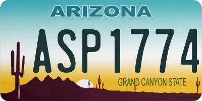 AZ license plate ASP1774