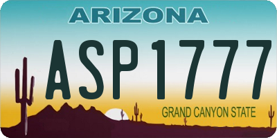 AZ license plate ASP1777