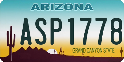 AZ license plate ASP1778
