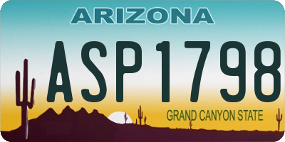 AZ license plate ASP1798