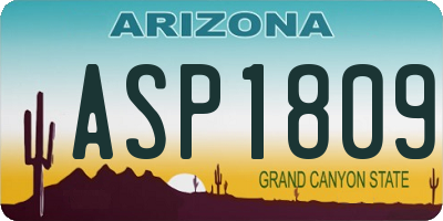 AZ license plate ASP1809