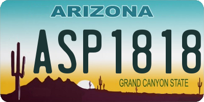 AZ license plate ASP1818