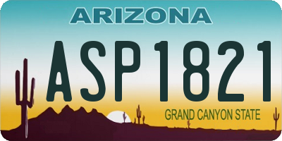AZ license plate ASP1821