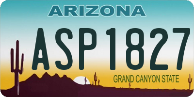 AZ license plate ASP1827