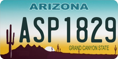 AZ license plate ASP1829