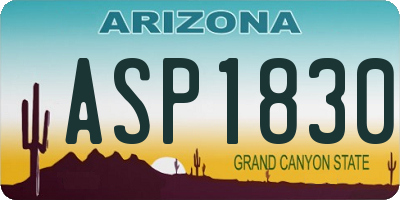 AZ license plate ASP1830