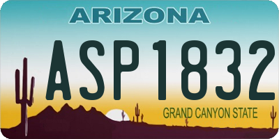 AZ license plate ASP1832