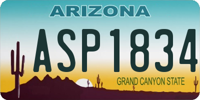 AZ license plate ASP1834