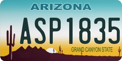 AZ license plate ASP1835