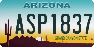 AZ license plate ASP1837