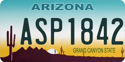 AZ license plate ASP1842