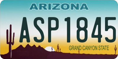 AZ license plate ASP1845