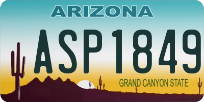 AZ license plate ASP1849