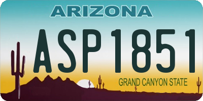 AZ license plate ASP1851