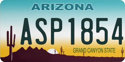 AZ license plate ASP1854
