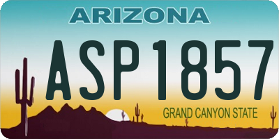 AZ license plate ASP1857
