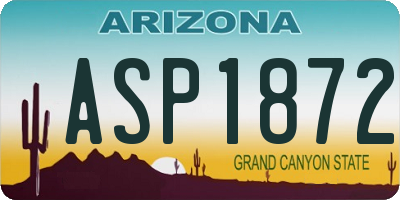 AZ license plate ASP1872