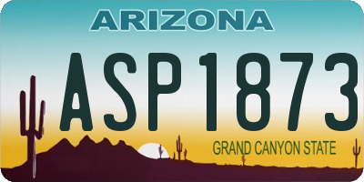 AZ license plate ASP1873