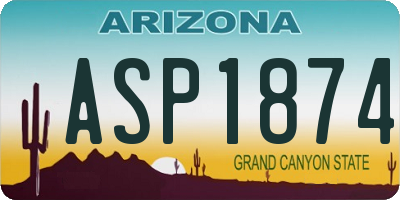 AZ license plate ASP1874