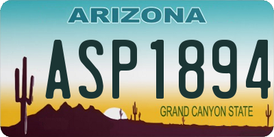 AZ license plate ASP1894