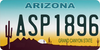 AZ license plate ASP1896