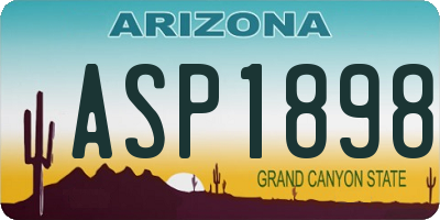 AZ license plate ASP1898