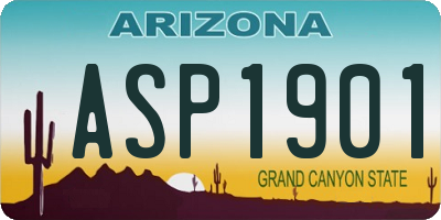 AZ license plate ASP1901