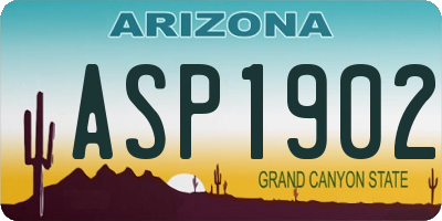 AZ license plate ASP1902