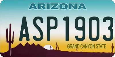AZ license plate ASP1903
