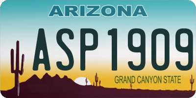 AZ license plate ASP1909