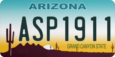 AZ license plate ASP1911