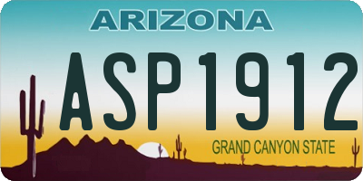 AZ license plate ASP1912