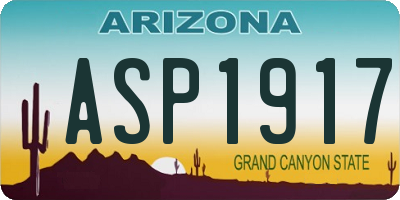 AZ license plate ASP1917