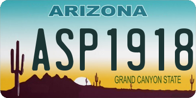 AZ license plate ASP1918